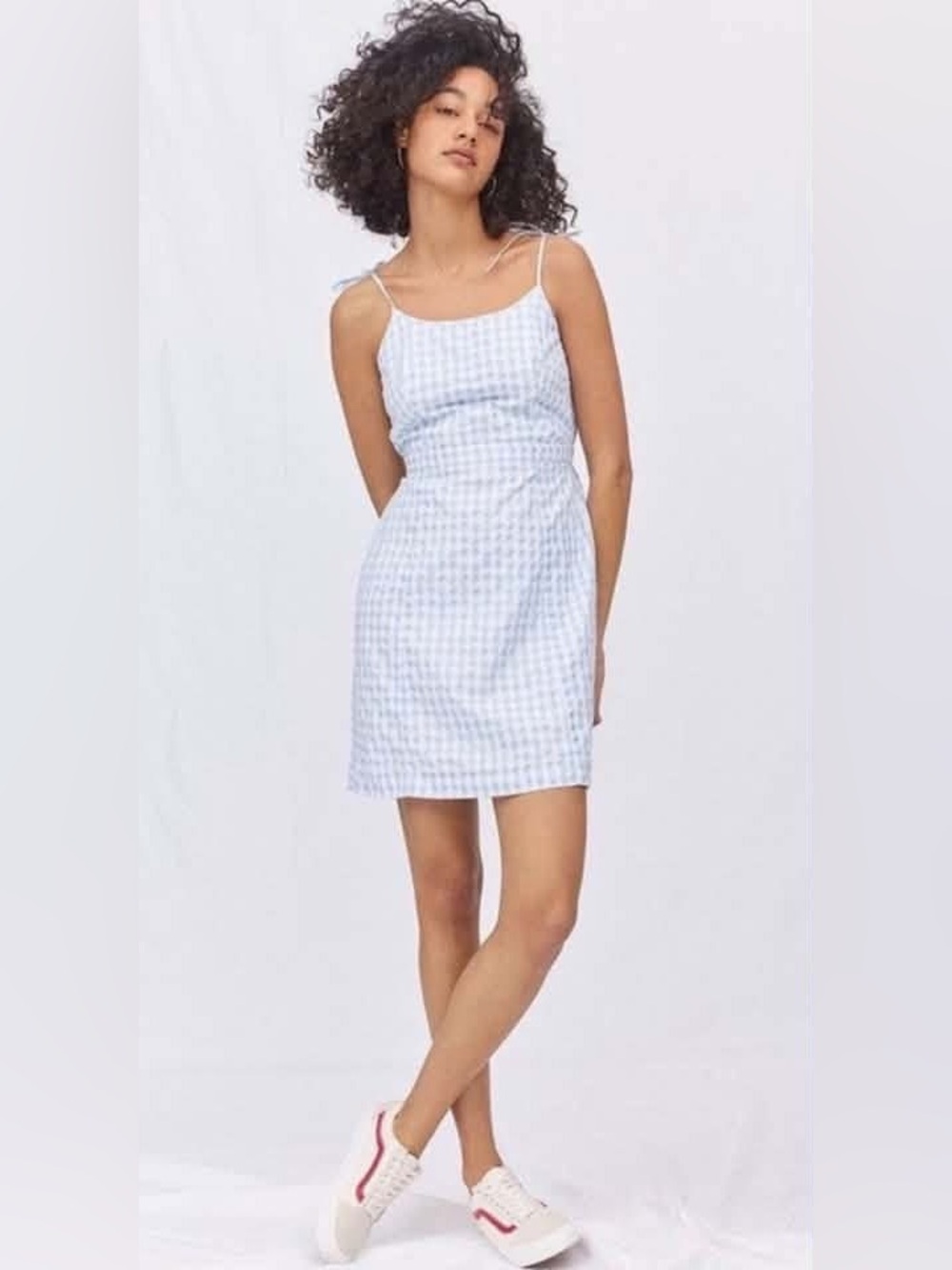 Madewell Gingham Tie-Strap Mini Dress, like new ($98)!